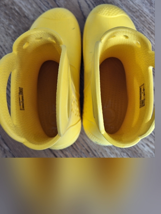 Crocs Kids' Classic Yellow Rain Boots - Picture 10 of 10